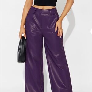 Fashion Nova Deep Purple Wide-Leg Pants